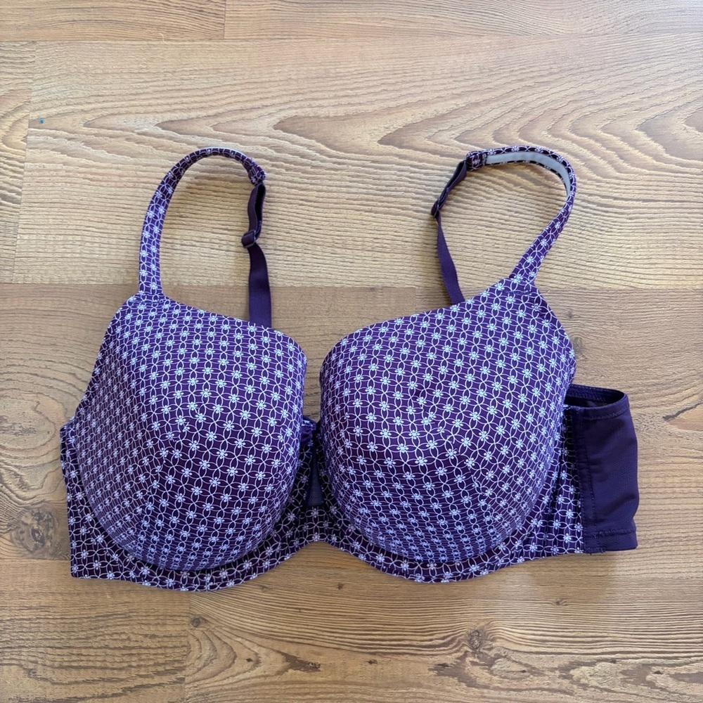 Cacique Purple Geometric Women's Bra cooling french full coverage 40DD